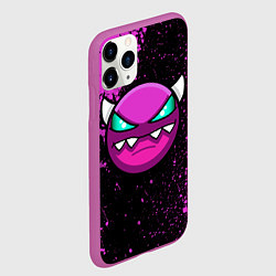 Чехол iPhone 11 Pro матовый Геометри Дэш Geometry Dash demon, цвет: 3D-фиолетовый — фото 2