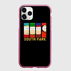 Чехол iPhone 11 Pro матовый South Park - Южный парк главные герои, цвет: 3D-малиновый