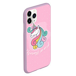 Чехол iPhone 11 Pro матовый Unicorns are real, цвет: 3D-сиреневый — фото 2