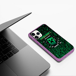 Чехол iPhone 11 Pro матовый Майнкрафт выживание, цвет: 3D-фиолетовый — фото 2