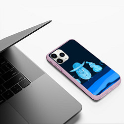 Чехол iPhone 11 Pro матовый Смешные маленькие человечки в шляпках 3D, цвет: 3D-розовый — фото 2