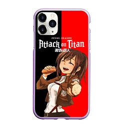 Чехол iPhone 11 Pro матовый Саша Attack on Titan, цвет: 3D-сиреневый