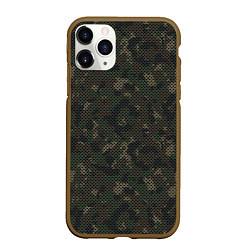 Чехол iPhone 11 Pro матовый Камуфляж: лесной