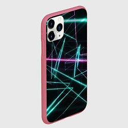 Чехол iPhone 11 Pro матовый Лазерная композиция, цвет: 3D-малиновый — фото 2