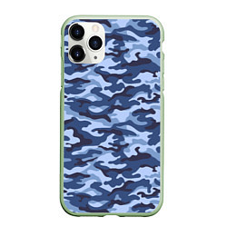 Чехол iPhone 11 Pro матовый Синий Камуфляж Camouflage