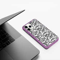 Чехол iPhone 11 Pro матовый Серый Городской Камуфляж, цвет: 3D-фиолетовый — фото 2