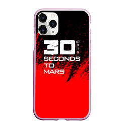 Чехол iPhone 11 Pro матовый 30 Seconds to Mars: Брызги, цвет: 3D-розовый