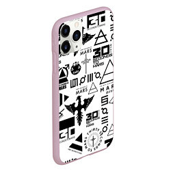 Чехол iPhone 11 Pro матовый 30 Seconds to Mars паттерн, цвет: 3D-розовый — фото 2