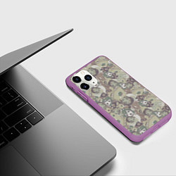 Чехол iPhone 11 Pro матовый Ahegao Цвета Хаки, цвет: 3D-фиолетовый — фото 2