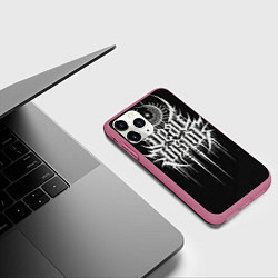 Чехол iPhone 11 Pro матовый DEAD INSIDE, Сороконожка, цвет: 3D-малиновый — фото 2