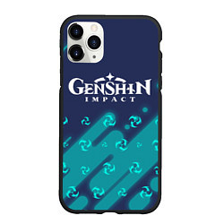 Чехол iPhone 11 Pro матовый GENSHIN IMPACT - ЭЛЕКТРО Абстракция, цвет: 3D-черный