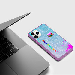 Чехол iPhone 11 Pro матовый 6IX9INE Gooba Брызги, цвет: 3D-фиолетовый — фото 2