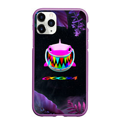 Чехол iPhone 11 Pro матовый 6IX9INE тропический, цвет: 3D-фиолетовый