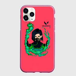 Чехол iPhone 11 Pro матовый Вайпер art, цвет: 3D-малиновый