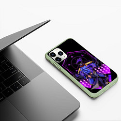 Чехол iPhone 11 Pro матовый Джотаро Куджо и платиновая звезда, цвет: 3D-салатовый — фото 2