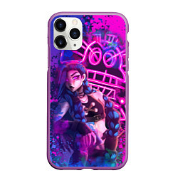 Чехол iPhone 11 Pro матовый League Of Legends Arcane ДЖИНКС НЕОНОВАЯ КРАСКА, цвет: 3D-фиолетовый