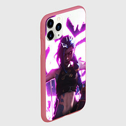 Чехол iPhone 11 Pro матовый Arcane League Of Legends JINX NEON, цвет: 3D-малиновый — фото 2