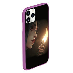 Чехол iPhone 11 Pro матовый Arcane - League Of Legends Jinx с огнем, цвет: 3D-фиолетовый — фото 2