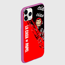 Чехол iPhone 11 Pro матовый La Casa de Papel bum bum ciao, цвет: 3D-фиолетовый — фото 2