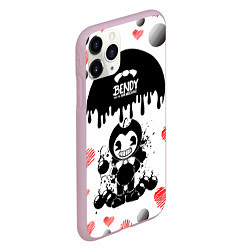 Чехол iPhone 11 Pro матовый BOMB LOVE BENDY AND THE INK MACHINE, цвет: 3D-розовый — фото 2