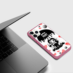 Чехол iPhone 11 Pro матовый BOMB LOVE BENDY AND THE INK MACHINE, цвет: 3D-малиновый — фото 2