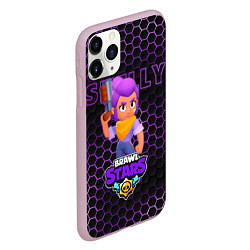 Чехол iPhone 11 Pro матовый Шелли BRAWL STARS соты, цвет: 3D-розовый — фото 2