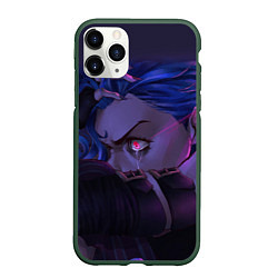 Чехол iPhone 11 Pro матовый Jinx Powder - Джинкс Паудер, цвет: 3D-темно-зеленый