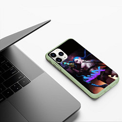 Чехол iPhone 11 Pro матовый League Of Legends Arcane ДЖИНКС ПАУДЕР, цвет: 3D-салатовый — фото 2