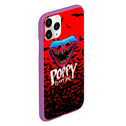 Чехол iPhone 11 Pro матовый Poppy Playtime летучие мыши, цвет: 3D-фиолетовый — фото 2