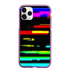 Чехол iPhone 11 Pro матовый Color fashion glitch, цвет: 3D-фиолетовый