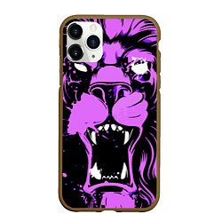 Чехол iPhone 11 Pro матовый Neon pink lion