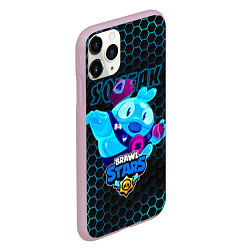 Чехол iPhone 11 Pro матовый Скуик BRAWL STARS соты, цвет: 3D-розовый — фото 2