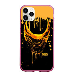 Чехол iPhone 11 Pro матовый Bendy and the Ink Machine Бэнди чудовище, цвет: 3D-малиновый