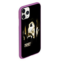 Чехол iPhone 11 Pro матовый Bendy And The Ink Machine подтеки, цвет: 3D-фиолетовый — фото 2