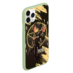 Чехол iPhone 11 Pro матовый Bendy And The Ink Machine Бенди, цвет: 3D-салатовый — фото 2