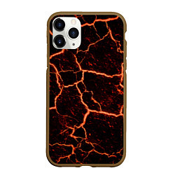 Чехол iPhone 11 Pro матовый Раскаленная лаваhot lava, цвет: 3D-коричневый