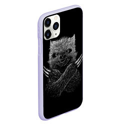 Чехол iPhone 11 Pro матовый Росомаха Настоящая, цвет: 3D-светло-сиреневый — фото 2