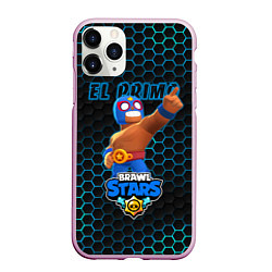 Чехол iPhone 11 Pro матовый Эль Примо, BRAWL STARS соты, цвет: 3D-розовый