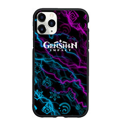 Чехол iPhone 11 Pro матовый Молнии в Стихию Genshin Impact, цвет: 3D-черный