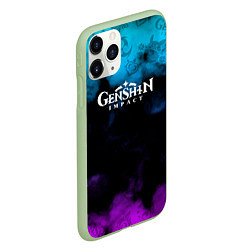 Чехол iPhone 11 Pro матовый Genshin Impact Облака, цвет: 3D-салатовый — фото 2