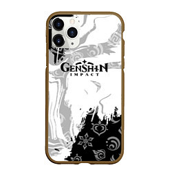 Чехол iPhone 11 Pro матовый Genshin Impact электро стихия, цвет: 3D-коричневый