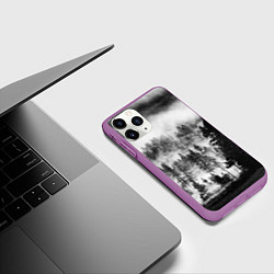 Чехол iPhone 11 Pro матовый ТУМАННЫЙ ЛЕС - ТЕМНЫЙ ЛЕС, цвет: 3D-фиолетовый — фото 2