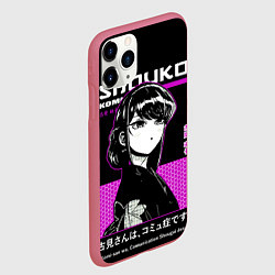 Чехол iPhone 11 Pro матовый У коми сан проблемы с общением Аниме Шока, цвет: 3D-малиновый — фото 2