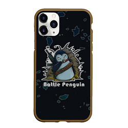 Чехол iPhone 11 Pro матовый Counter-Strike Боевой пингвин, цвет: 3D-коричневый