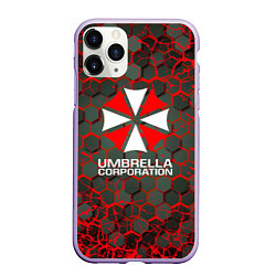 Чехол iPhone 11 Pro матовый Umbrella Corporation соты, цвет: 3D-светло-сиреневый