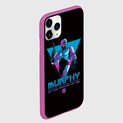 Чехол iPhone 11 Pro матовый Робот полицейский art, цвет: 3D-фиолетовый — фото 2