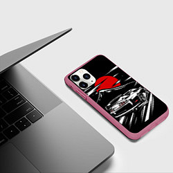 Чехол iPhone 11 Pro матовый TOYOTA SUPRA Под Луной, цвет: 3D-малиновый — фото 2