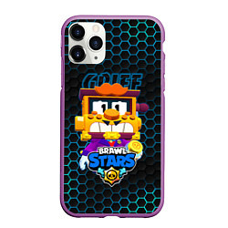 Чехол iPhone 11 Pro матовый Грифф BRAWL STARS соты, цвет: 3D-фиолетовый