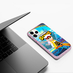 Чехол iPhone 11 Pro матовый ФЭНГ BRAWL STARS SPACE, цвет: 3D-розовый — фото 2