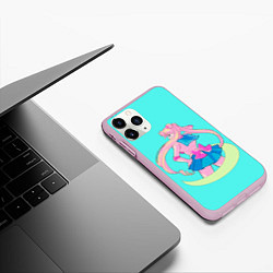 Чехол iPhone 11 Pro матовый Мун спиной, цвет: 3D-розовый — фото 2